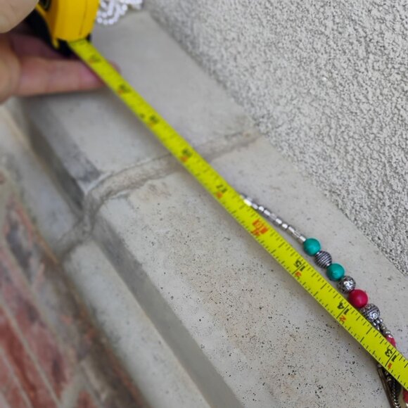Handcrafted Tibetan Silver Collar Necklace w/Inlay Turquoise & Coral and Beads - Picture 5 of 8